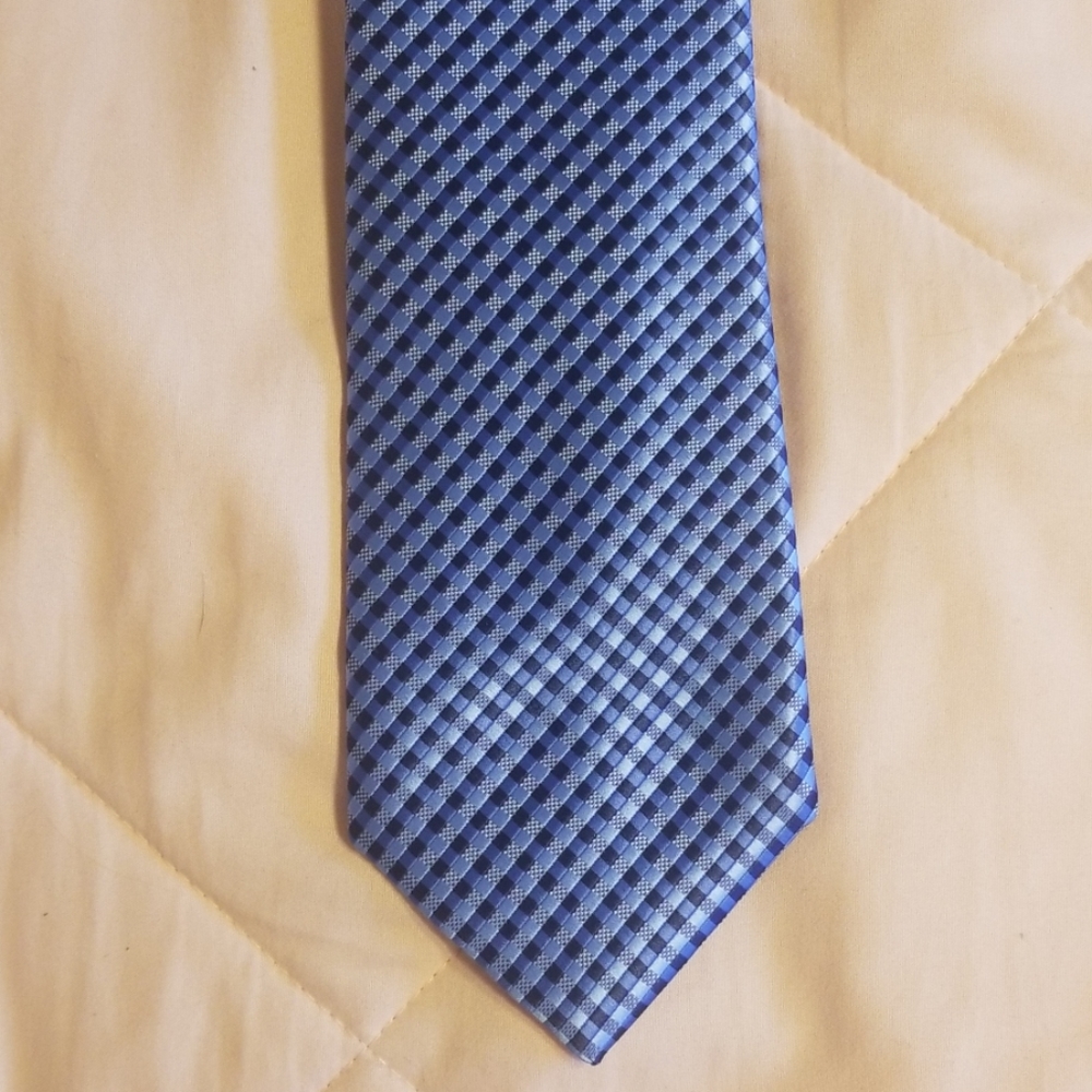 Michael Kors blue checkered tie